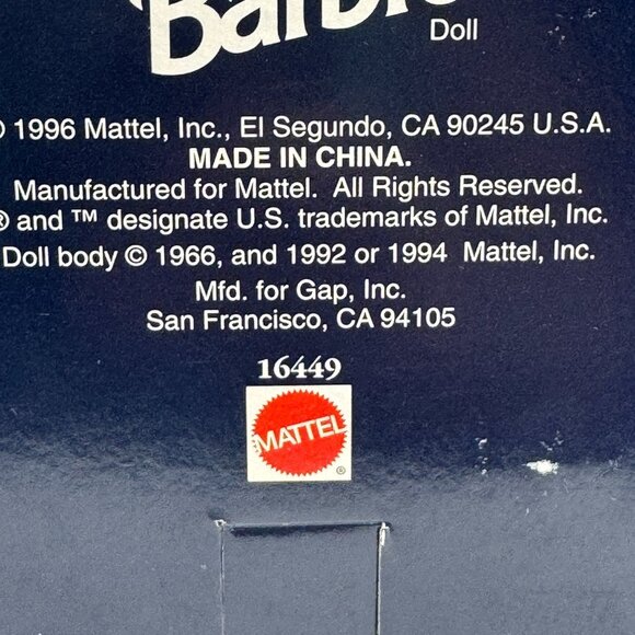 Vintage 1996 GAP BARBIE Doll Special Edition Mattel Exclusive NEW IN BOX *read - Picture 6 of 7